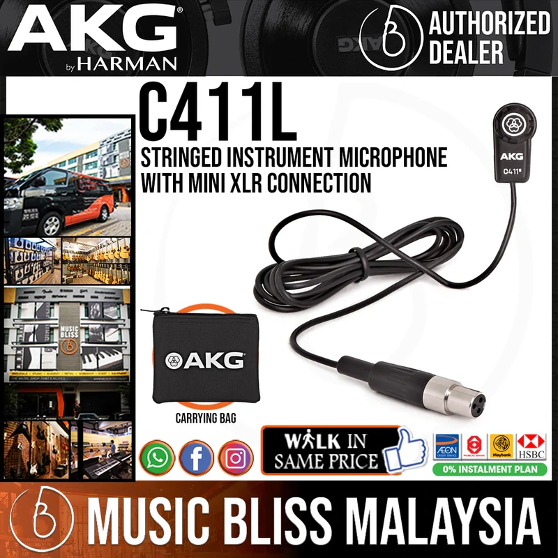AKG C411L Stringed Instrument Microphone with Mini XLR Connection