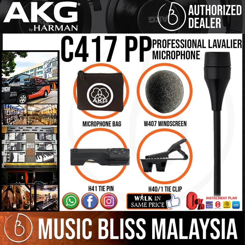 AKG C417 PP Professional Lavalier Microphone with standard XLR connector