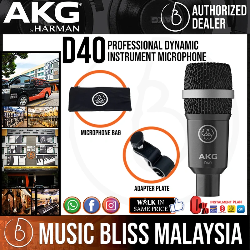 AKG D40 Professional Dynamic Instrument Microphone