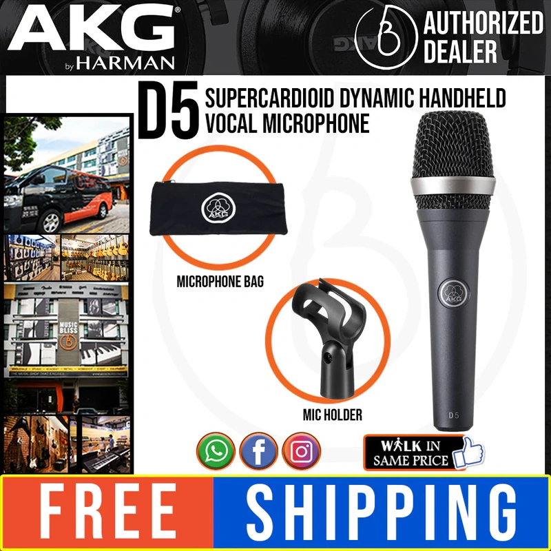 AKG D5 Supercardioid Dynamic Handheld Vocal Microphone