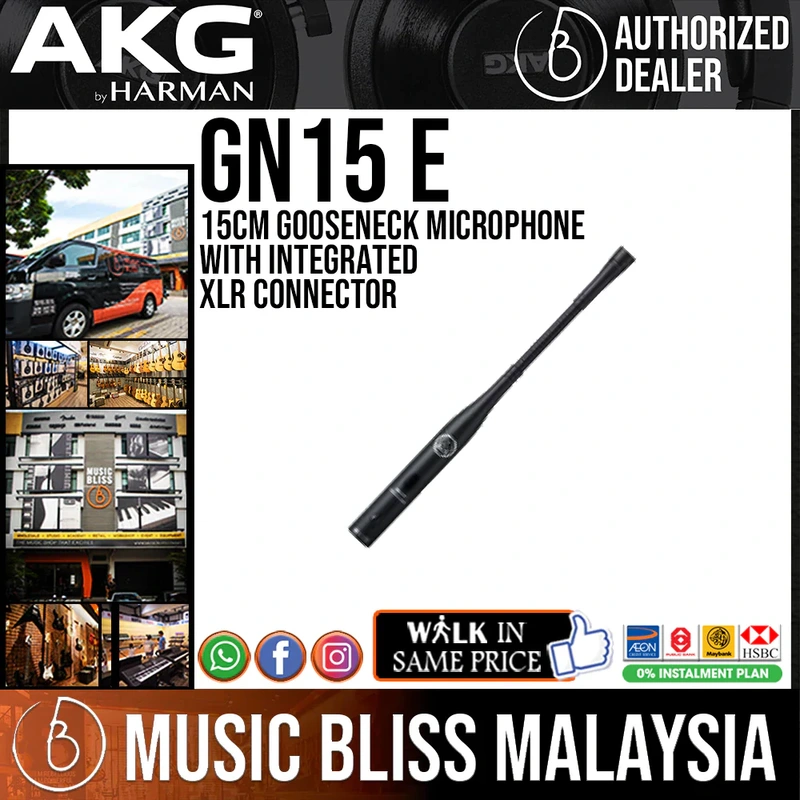 AKG GN15 E Gooseneck Microphone with integrated XLR connector, 15cm