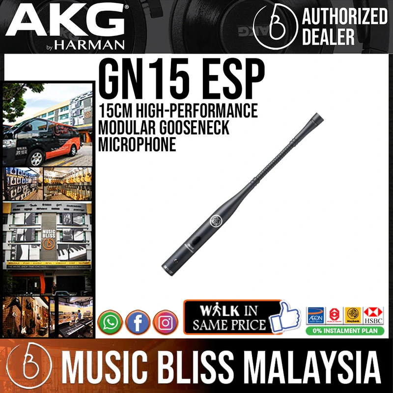 AKG GN15 ESP High-performance Modular Gooseneck Microphone, 15cm