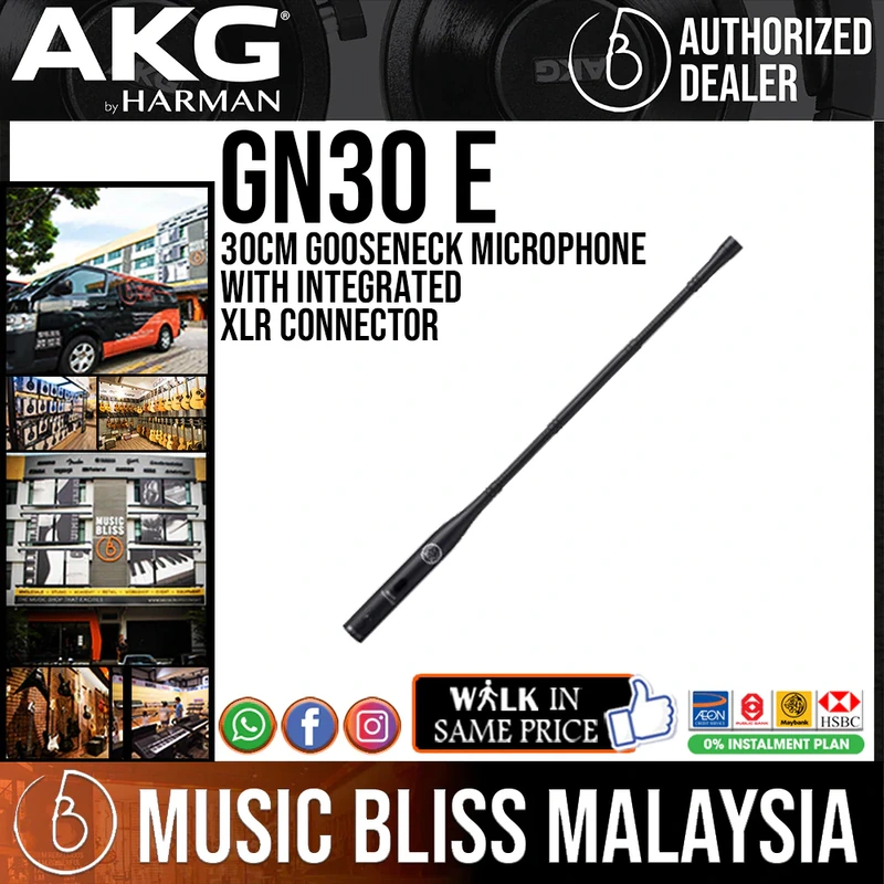 AKG GN30 E Gooseneck Microphone with integrated XLR connector, 30cm