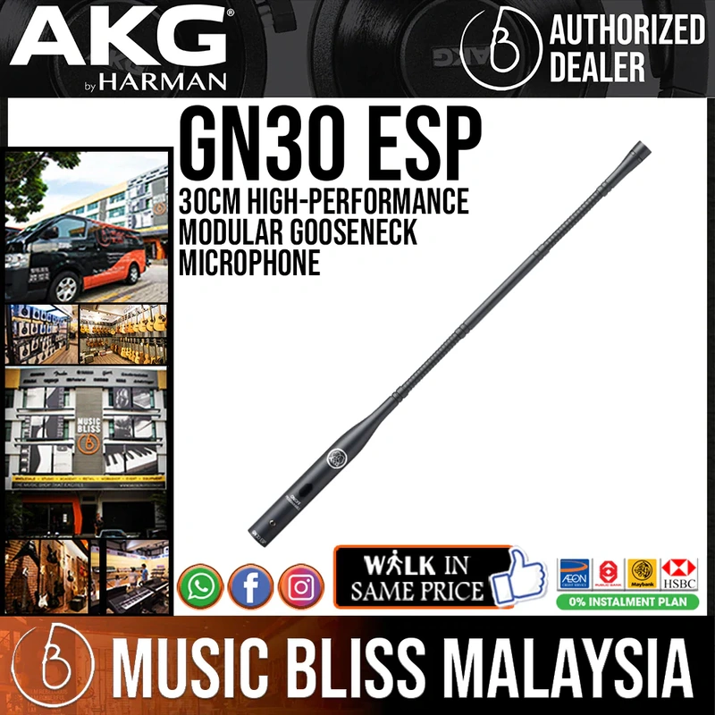 AKG GN30 ESP High-performance Modular Gooseneck Microphone, 30cm