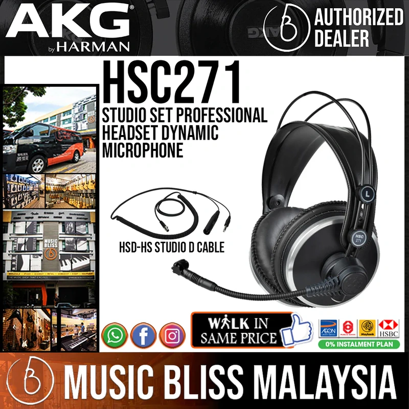 AKG HSC271 Studio Set Professional Headset with Dynamic Microphone