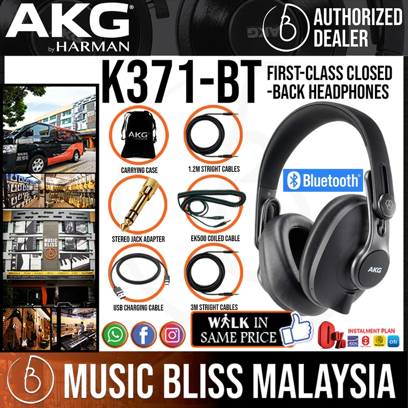 AKG K371-BT First-class Closed-back Bluetooth Headphones