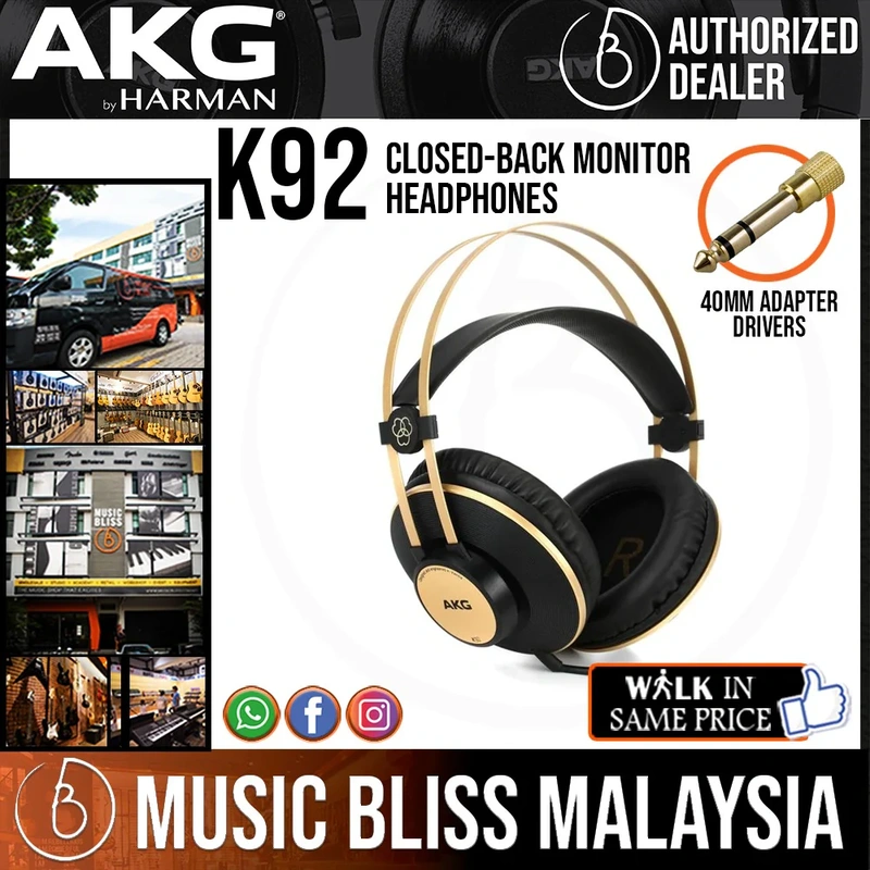 AKG K92 Closed-back Monitor Headphones