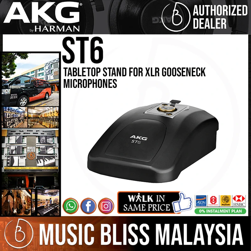 AKG ST6 Tabletop Stand for XLR Gooseneck Microphones