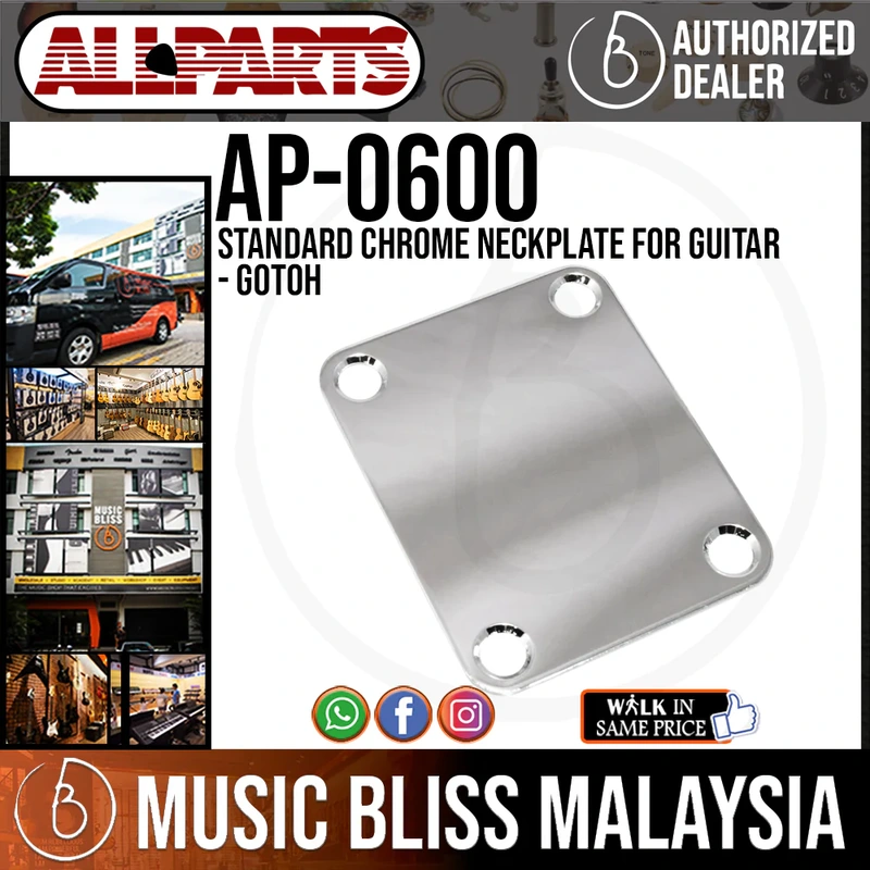 ALLPARTS AP-0600-010 Standard Chrome Neckplate for Guitar - Gotoh