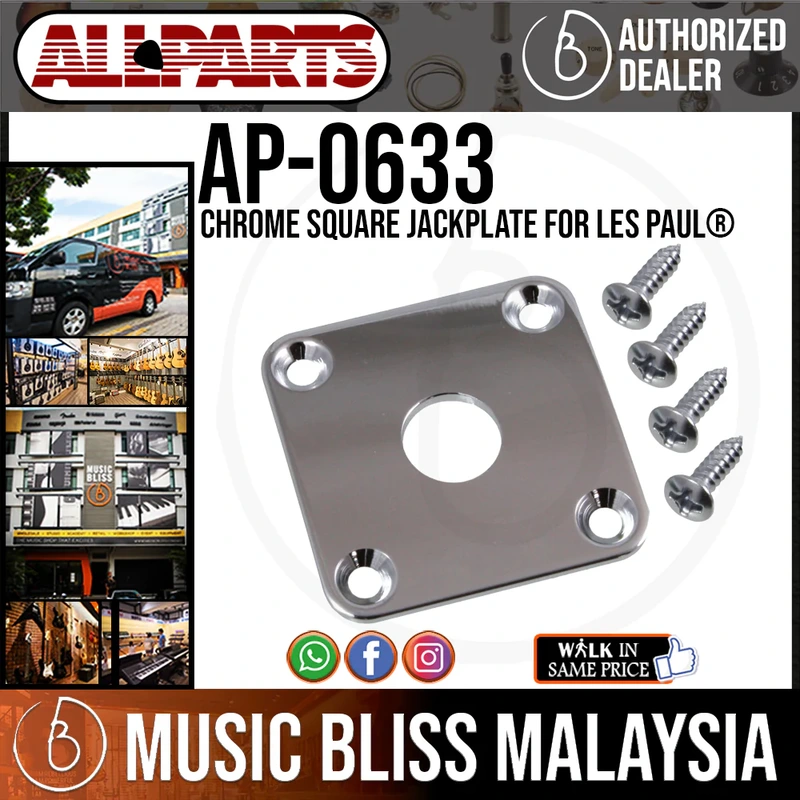 ALLPARTS AP-0633-010 Chrome Square Jackplate for Les Paul