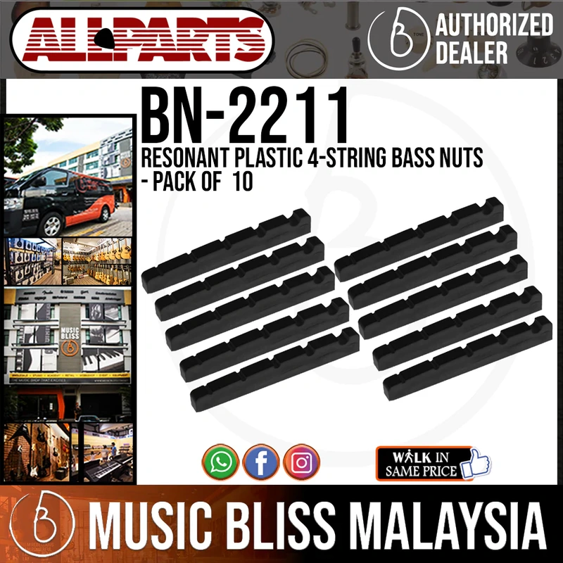 ALLPARTS BN-2211-023 Plastic Slotted Bass Nuts - Pack of 10