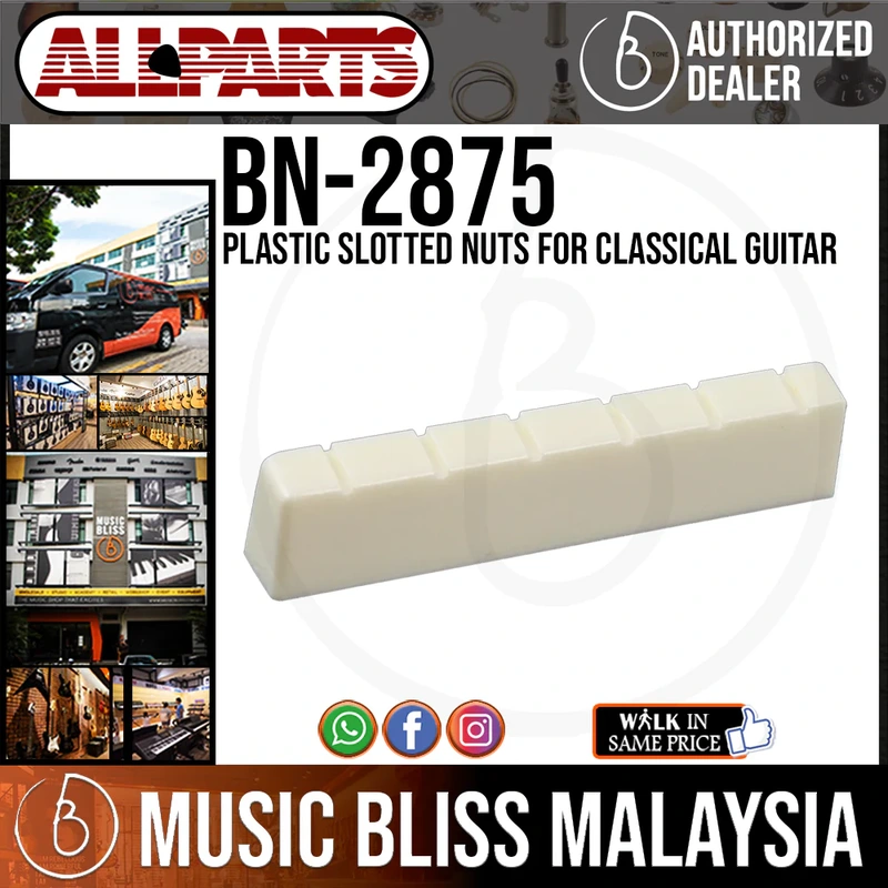 ALLPARTS BN-2875-025 Plastic Slotted Nuts for Classical Guitar - Pack of 10