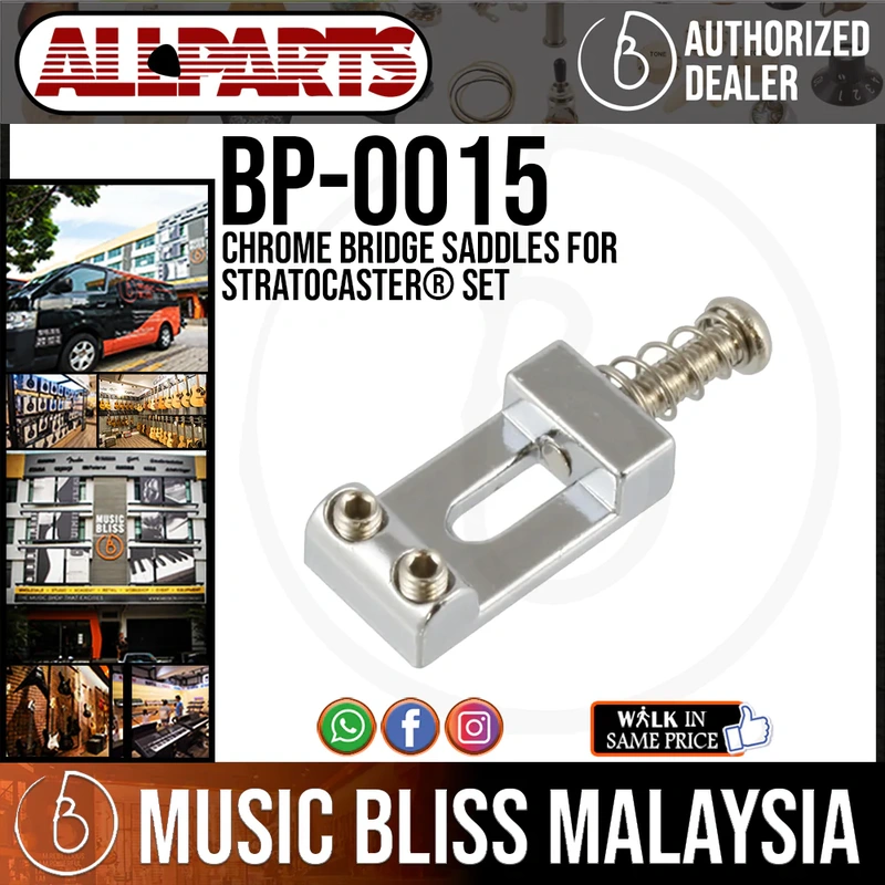 ALLPARTS BP-0015-010 Chrome Bridge Saddles for Stratocaster Set