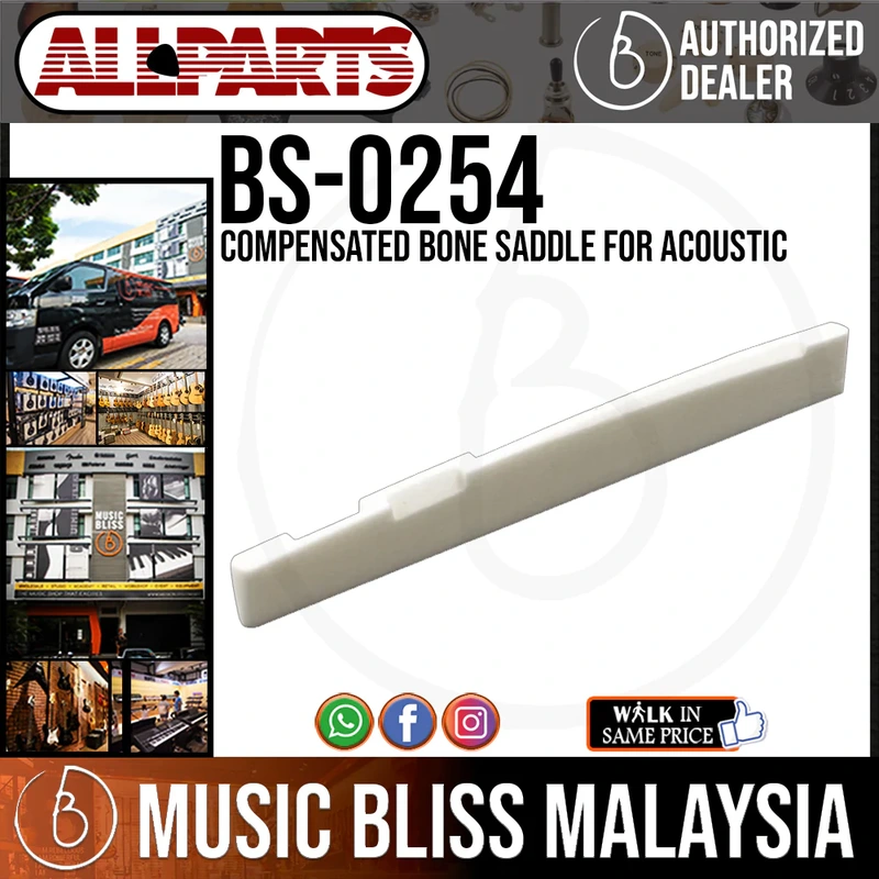 ALLPARTS BS-0254-000 Compensated Bone Saddle for Acoustic