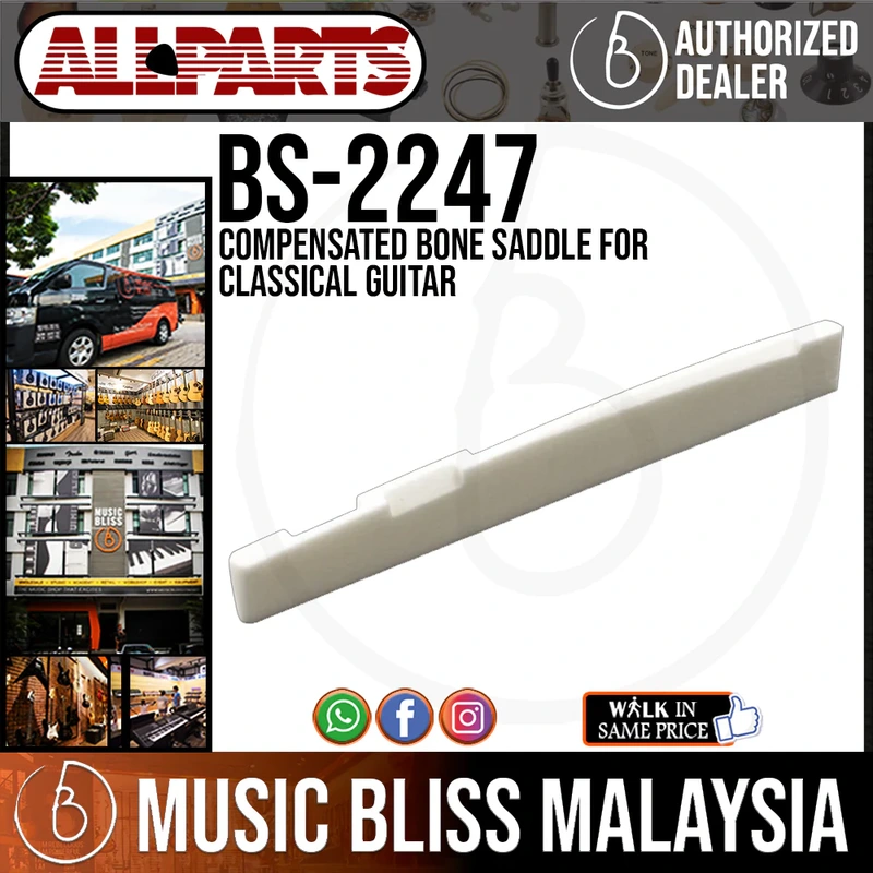 ALLPARTS BS-2247-000 Compensated Bone Saddle for Classical Guitar