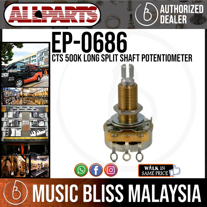 ALLPARTS EP-0686-000 CTS 500K Long Split Shaft Potentiometer