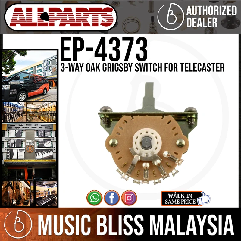 ALLPARTS EP-4373-000 3-Way Oak Grigsby Switch for Telecaster