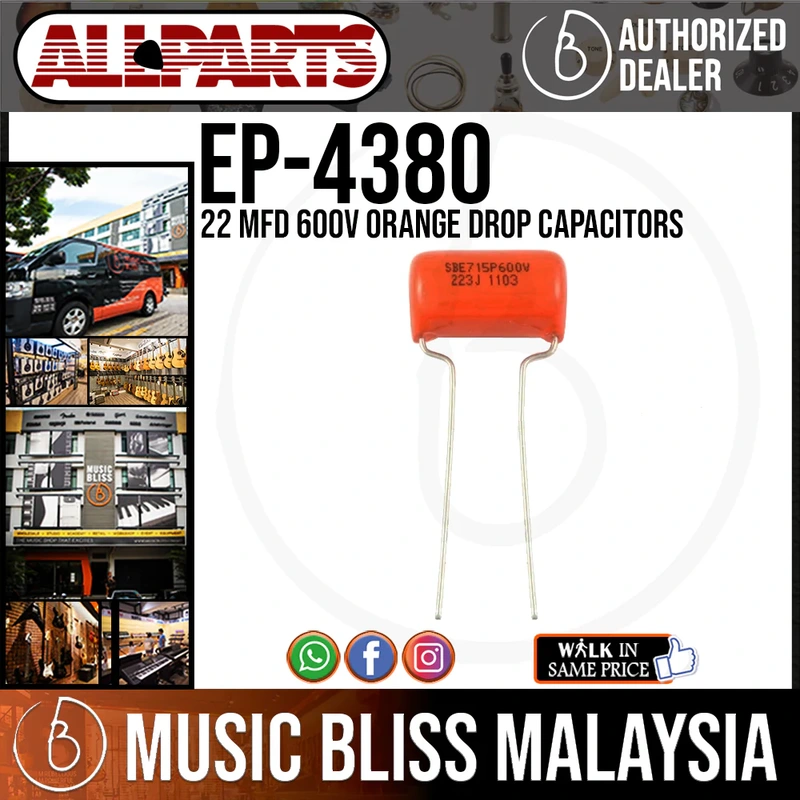 ALLPARTS EP-4380 22 MFD 600V Orange Drop Capacitors , Set of  3