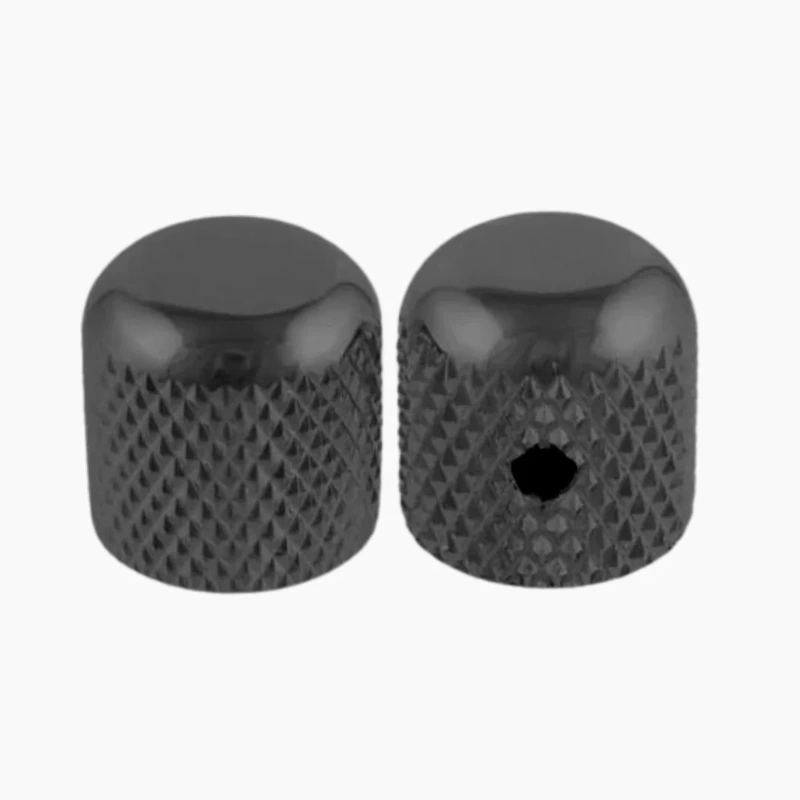 ALLPARTS MK-0110-003 Metal Dome Knobs - Black (Pack of 2)