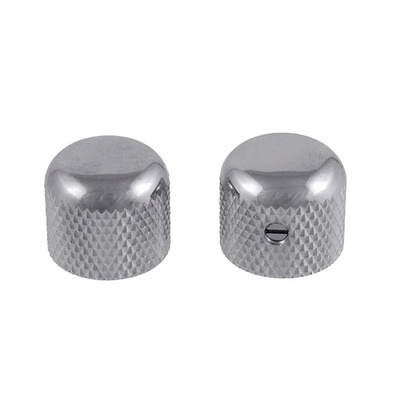 ALLPARTS MK-3150-010 Short Metal Dome Knobs - Chrome (Pack of 2)
