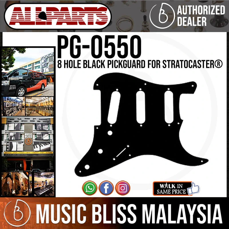 ALLPARTS PG-0550-023 Black Pickguard for Stratocaster - 8 Hole