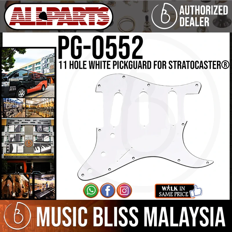 ALLPARTS PG-0552-035 White Pickguard for Stratocaster - 11 Hole