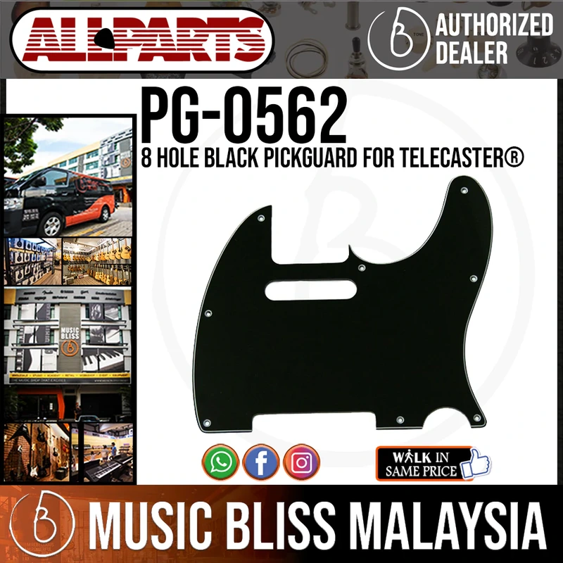 ALLPARTS PG-0562-033 8 Hole Black Pickguard for Telecaster