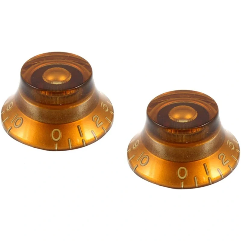 ALLPARTS PK-0140-022 Vintage Style Bell Knobs - Amber (Pack of 2)