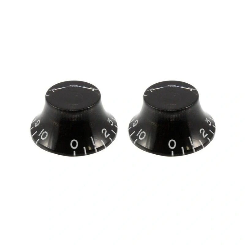 ALLPARTS PK-0140-023 Vintage Style Bell Knobs - Black (Pack of 2)
