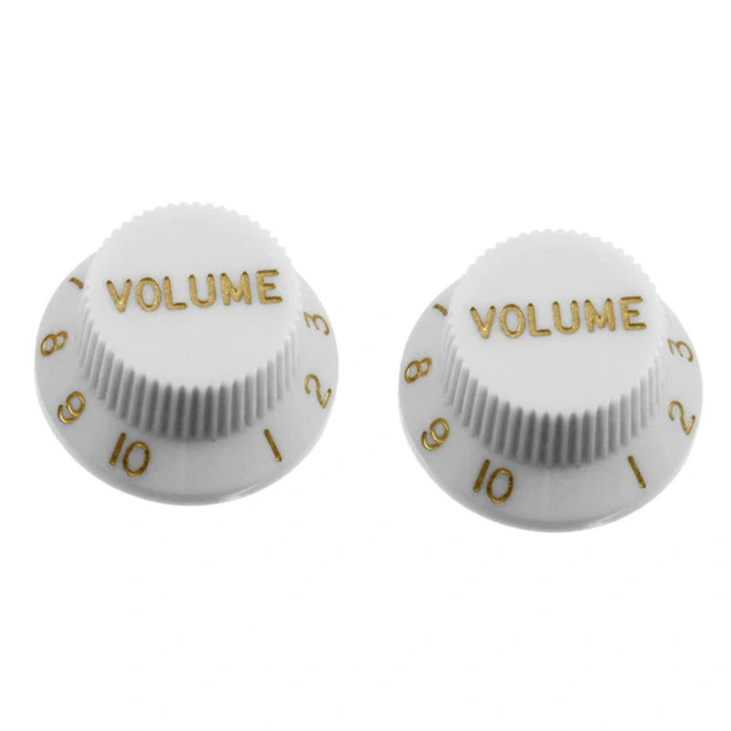 ALLPARTS PK-0154-025 Volume Knobs for Stratocaster - White (Pack of 2)