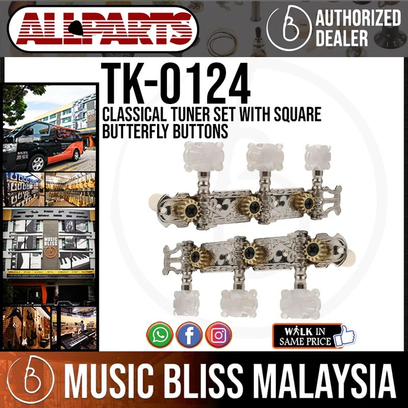 ALLPARTS TK-0124-001 Classical Tuner Set with Square Butterfly Buttons