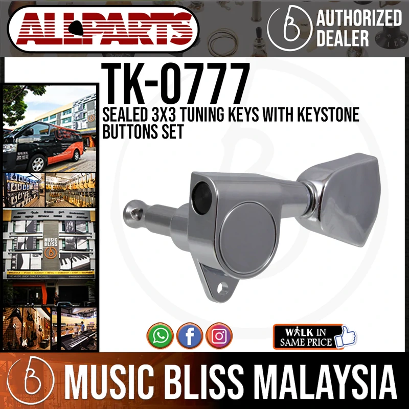 ALLPARTS TK-0777-010 Sealed 3x3 Tuning Keys with Keystone Buttons Set