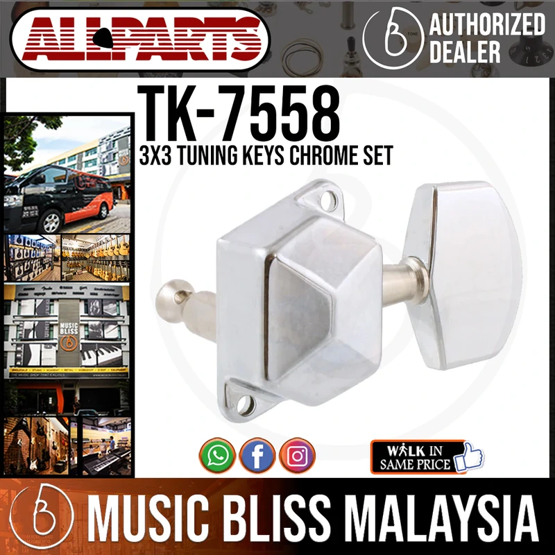 ALLPARTS TK-7558-010 3x3 Tuning Keys Chrome Set