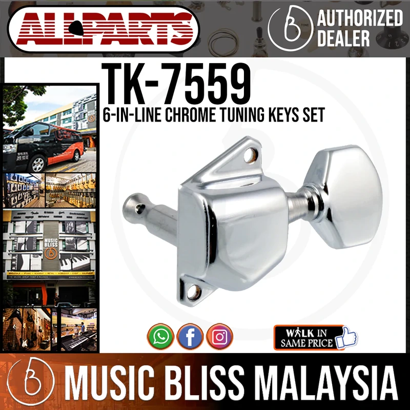ALLPARTS TK-7559-010 6-in-line Chrome Tuning Keys Set