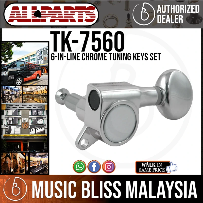 ALLPARTS TK-7560-010 6-in-line Chrome Tuning Keys Set