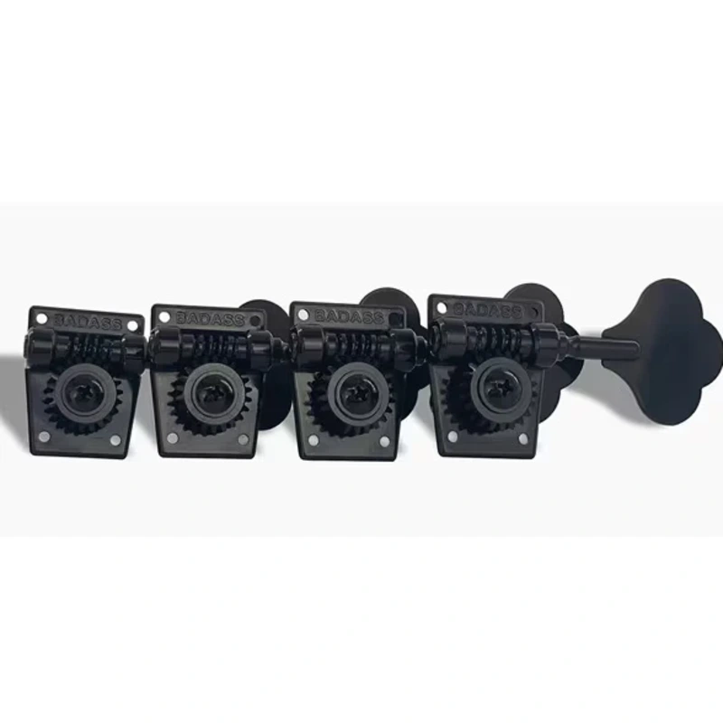 ALLPARTS TK-7817-003 Leo Quan Badass OGT Bass Keys - Open Gear Small Post - 4-in-line set, Black