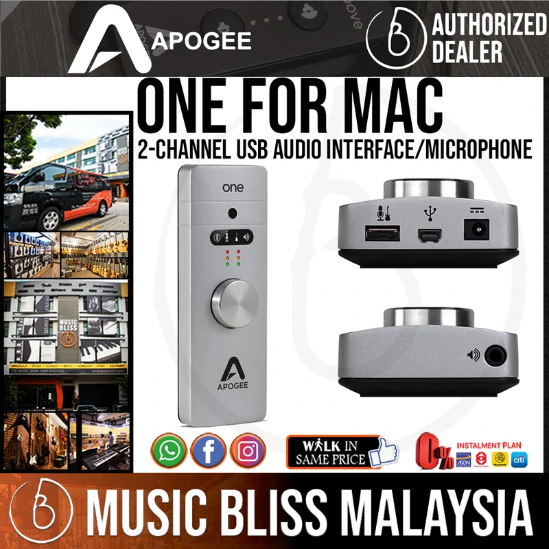 Apogee ONE for Mac 2 IN x 2 OUT USB Audio Interface/Microphone