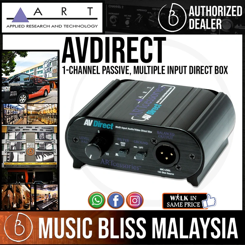 ART AVDirect 1-channel Passive, Multiple Input Direct Box