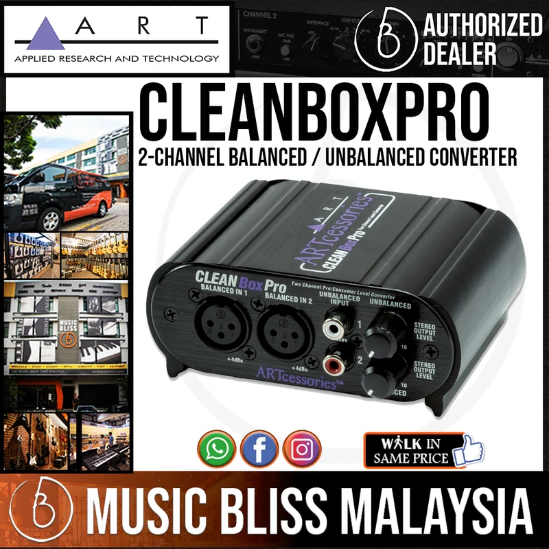 ART CLEANBoxPro 2-channel Balanced / Unbalanced Converter with XLR, RCA, and 1/8" I/O