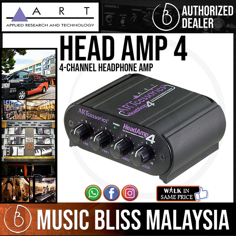 ART HeadAmp 4 4-channel Headphone Amp with 1/4" and 1/8" I/O