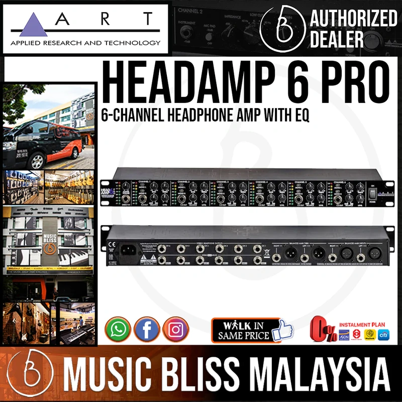 ART HeadAmp6Pro 6-channel Headphone Amp with EQ