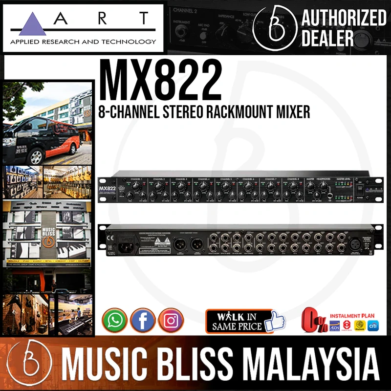 ART MX822 Stereo Rackmount Mixer