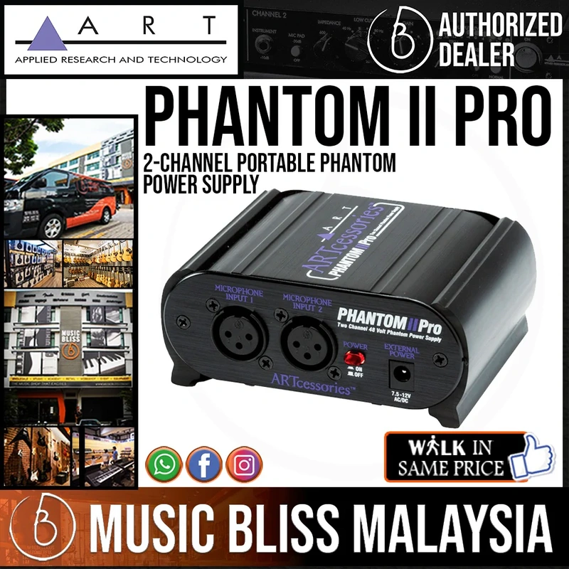 ART Phantom II Pro 2-channel 48V Phantom Power Supply