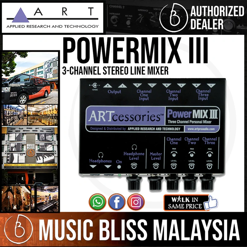 ART PowerMIX III 3-channel Stereo Line Mixer