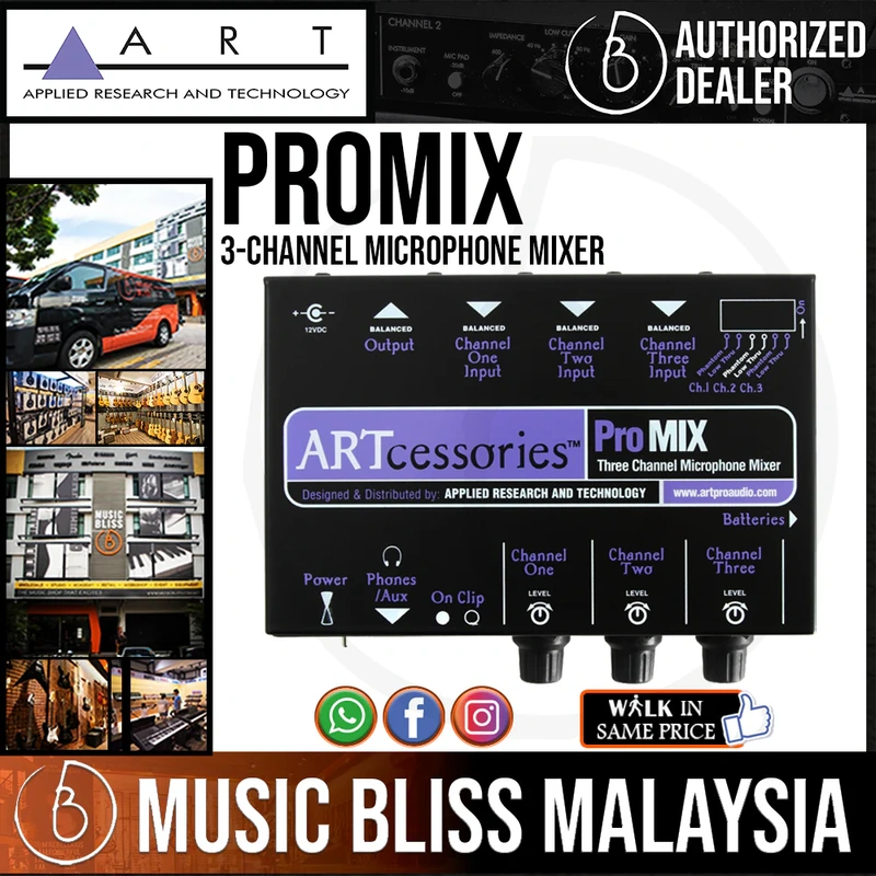 ART ProMIX 3-channel Microphone Mixer
