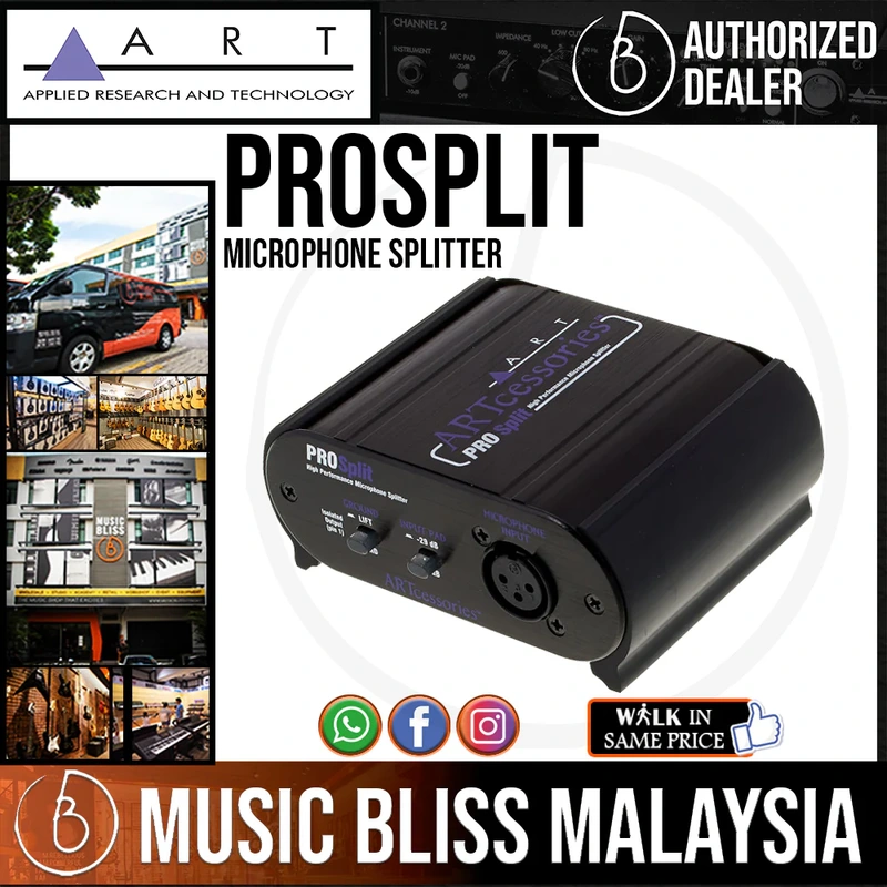 ART ProSplit Microphone Splitter with Ground Lift, Input Pad, Direct XLR Out, and Transformer-isolated XLR Out