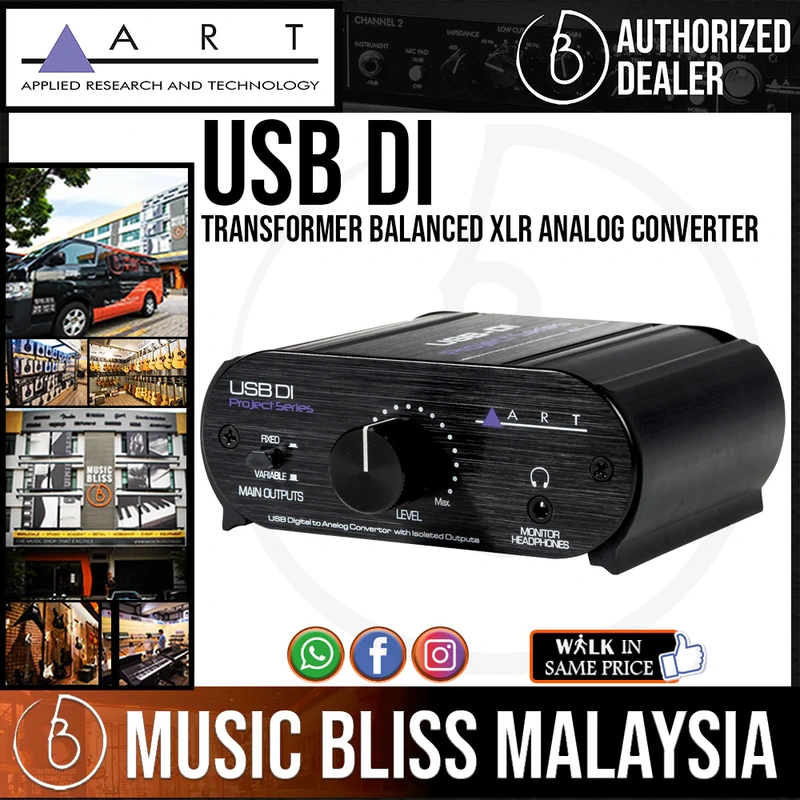 ART USBDI USB to Transformer Balanced XLR Analog Converter
