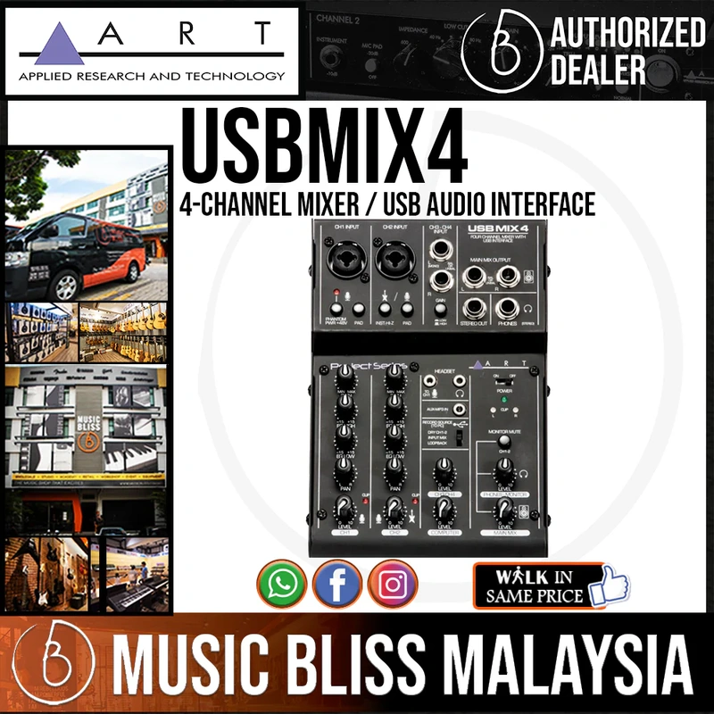 ART USBMix4 Mixer with USB