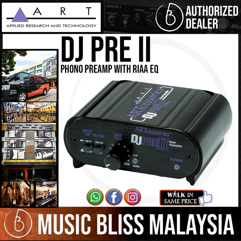 ARTDJ PRE II Phono Preamp with RIAA EQ in a Rugged Metal Case