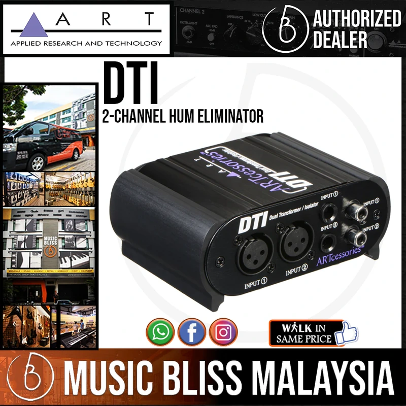 ARTDTI 2-channel Hum Eliminator with XLR, 1/4", and RCA Inputs and Outputs